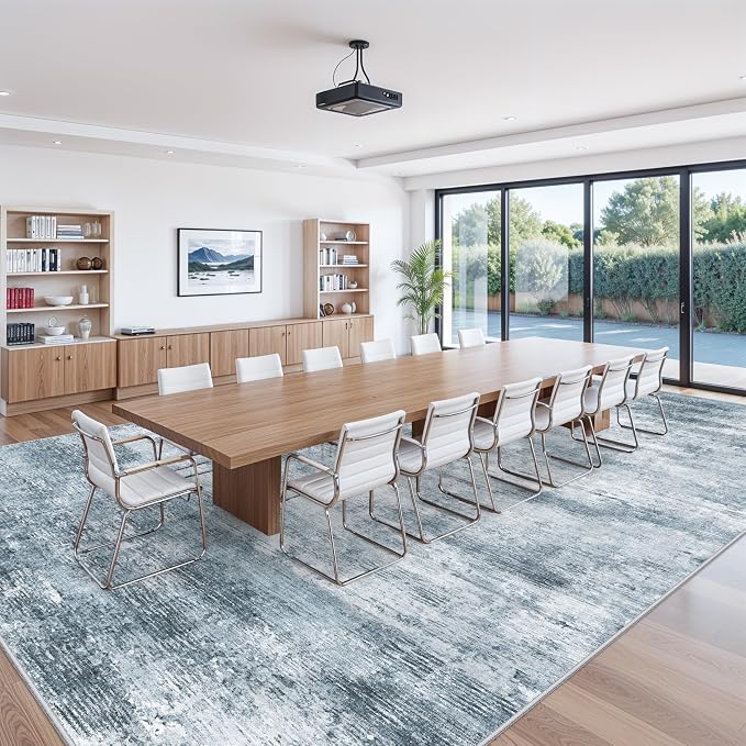 Extra Large Living Room Rug 12x18ft Washable Modern Abstract Neutral Oversize - Image 3