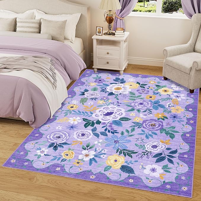 DUKINO 5x7 Area Rug, Floral Rugs - Image 3
