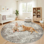 6ft Washable Round Rug - Image 3