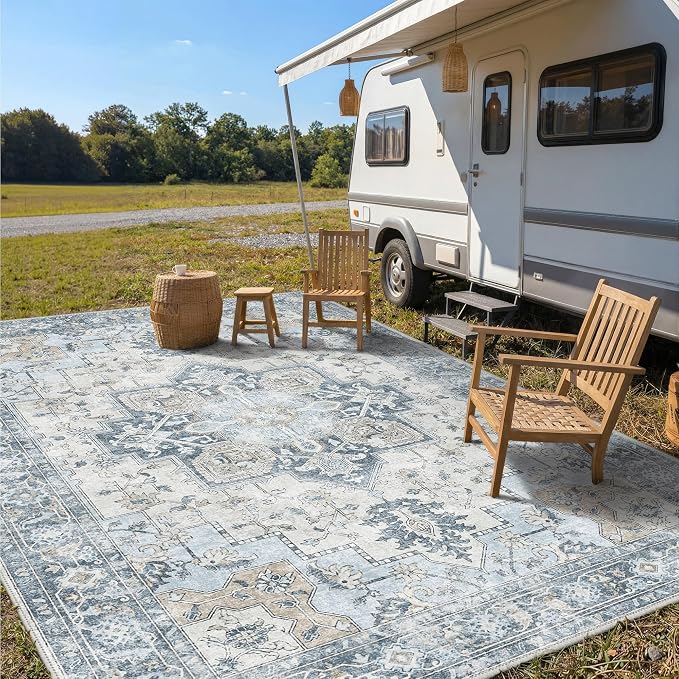 GENIMO Outdoor & Indoor Area Rug 10'x14', Waterproof, Non-Shedding, Easy - Image 3