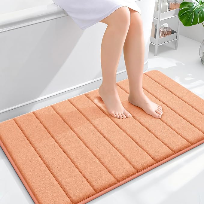 OLANLY Memory Foam Bath Mat 40x24, Super Soft Absorbent Bathroom Rugs, Quick Dry by OLANLY