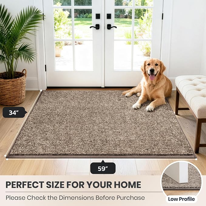 PURRUGS Dirt Trapping Door Mat 34" x 59", Non-Slip Machine Washable Entry Rug - Image 8