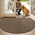 BEQHAUSE Dirt Trapper Door Mat 36" x 60" Half Circle Non Slip Washable Doormats - Image 2