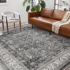 CHAMPLANT Washable Area Rug 9'x12' Retro Boho Design Non-Shedding Easy Care by CHAMPLANT