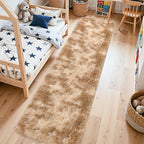 2x10 Feet Beige Fluffy Runner Rug - Image 3