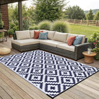 Smiry Waterproof Outdoor Rug 6x9 ft, Reversible Plastic Straw Patio Camping Rugs - Image 7