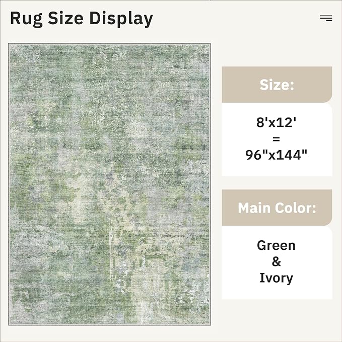 Soalmost Washable Area Rug 8x12, Large Soft Rugs - Image 5