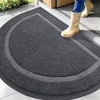 OLANLY Half Circle Door Mat Indoor Outdoor Entrance Welcome, Waterproof by OLANLY