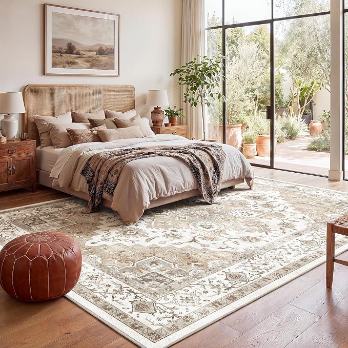 AMADA HOMEFURNISHING 9x12 Area Rugs, Low-Profile Large Washable Area Rug - Image 7