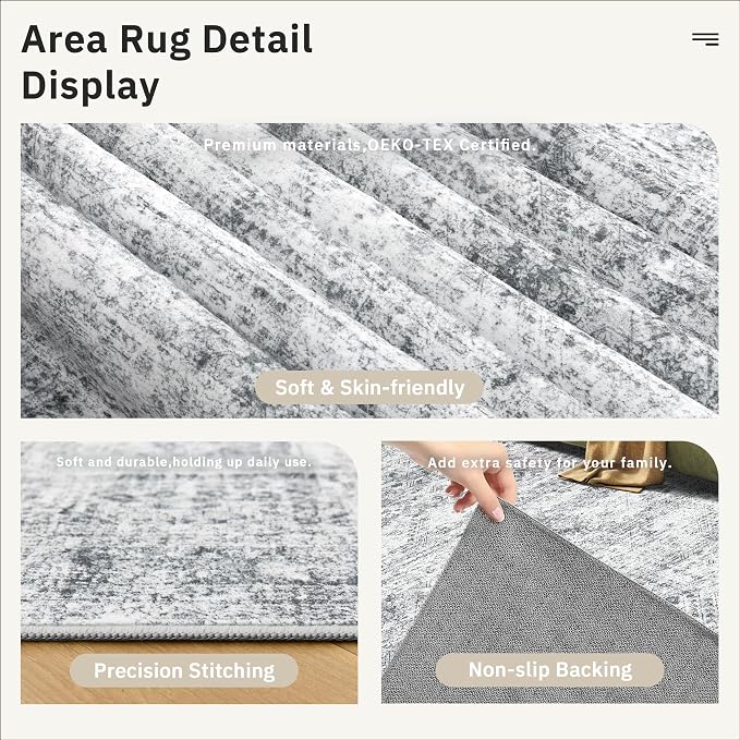 Soalmost Runner Rug 3x8 Washable Non-Slip Hallway Runner Rugs - Image 6