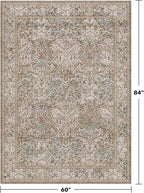 5x7 Washable Moss Green Oriental Area Rug - Image 2