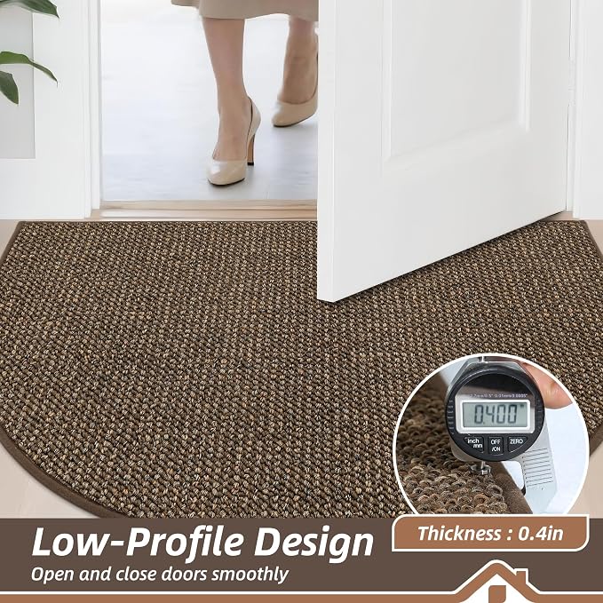 BEQHAUSE Dirt Trapper Door Mat 26" x 40" Half Circle Non-Slip Washable Doormats - Image 5