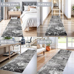 2x8 Washable Hallway Runner Rug – Non-Slip Modern Abstract Neutral Low-Pile - Image 4