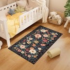 DUKINO 2x4 Rug for Entryway, Washable Kitchen Floral Runner Rug - Image 4