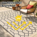 Smiry Outdoor Rug 9x12 ft, Waterproof Reversible Plastic Straw Rugs, Boho - Image 5