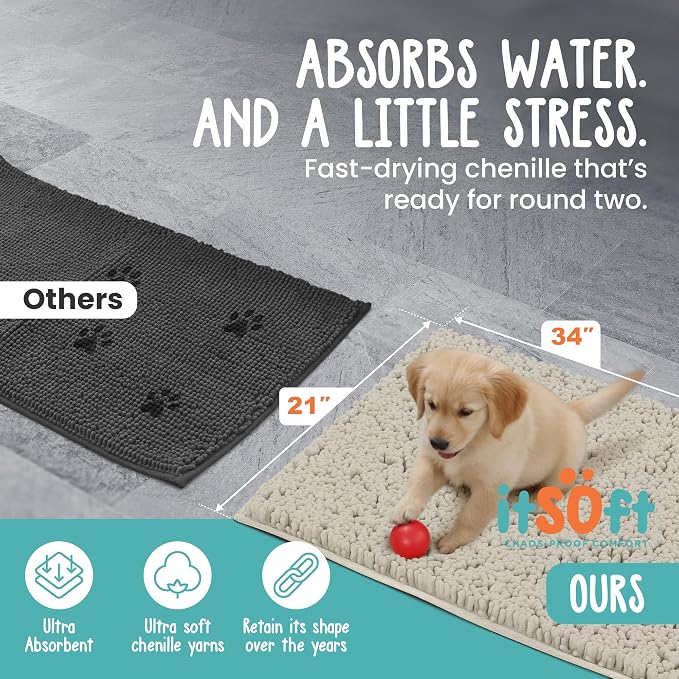 Dog Rugs for Muddy Paws 34x21 | Cleaner Mud Free Floors | Muddy Dogs Mats for - Image 3
