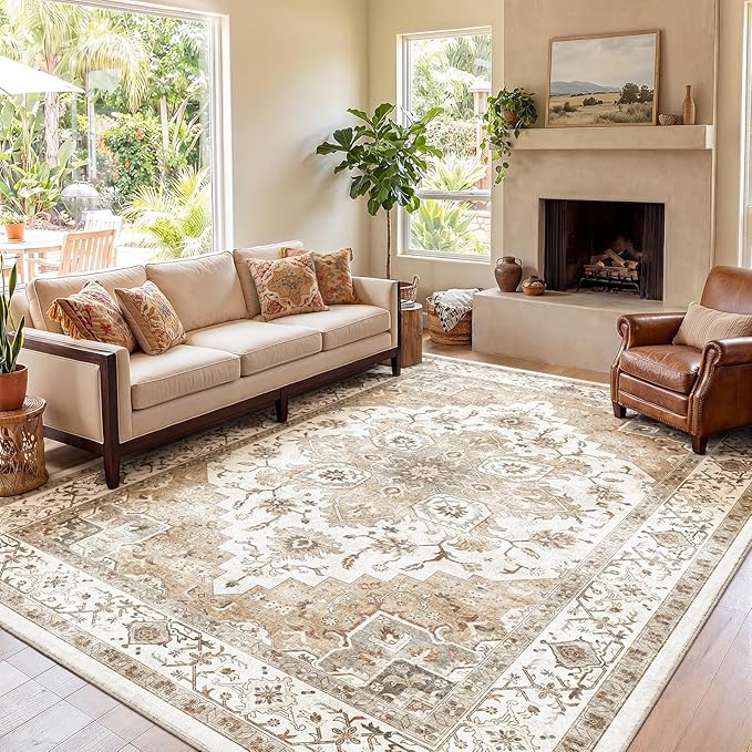 Amada 8x10 Area Rugs, Low-Profile Large Washable Area Rug - Image 6