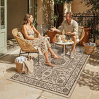 HUGEAR 3x5 Vintage Jute Outdoor Indoor Rug Washable Linen Textured Weave High - Image 2