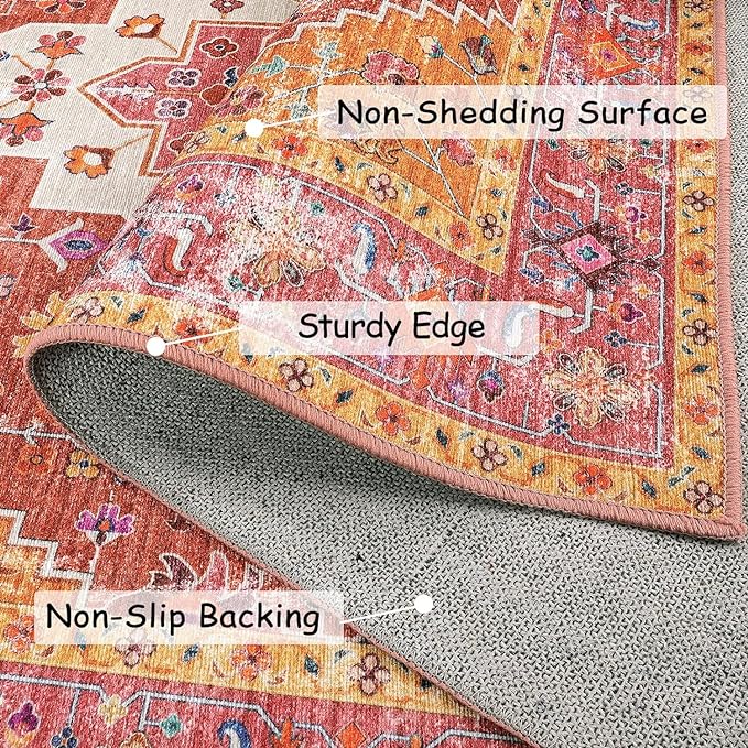 Moynesa Ultra-Thin Pink Area Rug - Image 2
