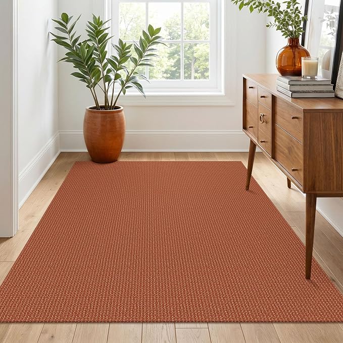 IOHOUZE Washable Area Rug 4x6 Non Slip Rubber Backed Woven Rugs - Image 8