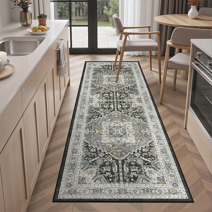 Madane Washable Kitchen Runner Rug 2x6, Ultra-Thin Non-Slip Hallway Runner - Image 2