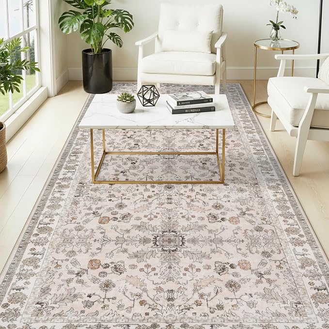 4x8 Rug Washable for Entryway Kitchen – Non-Slip Rubber Backed Area Rug for - Image 3