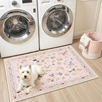 Soalmost 2x3 Dog Rugs for Entryway, Machine Washable Door Mat Animal Floral - Image 2
