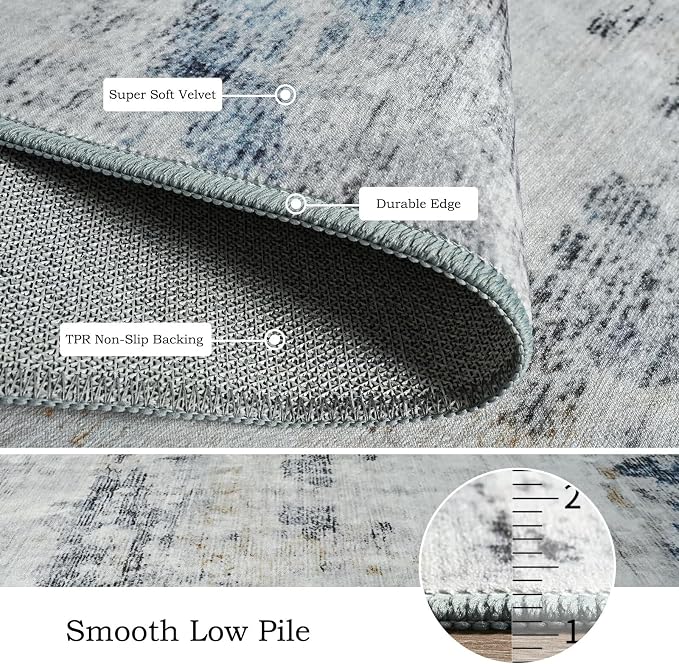 Toneed 2x6 Runner Rug Modern Abstract Hallway Rug Washable Non Slip Rubber Rugs - Image 6