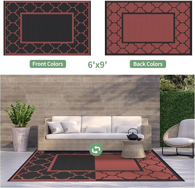 GENIMO 6' x 9' Outdoor Rug Waterproof - Image 6