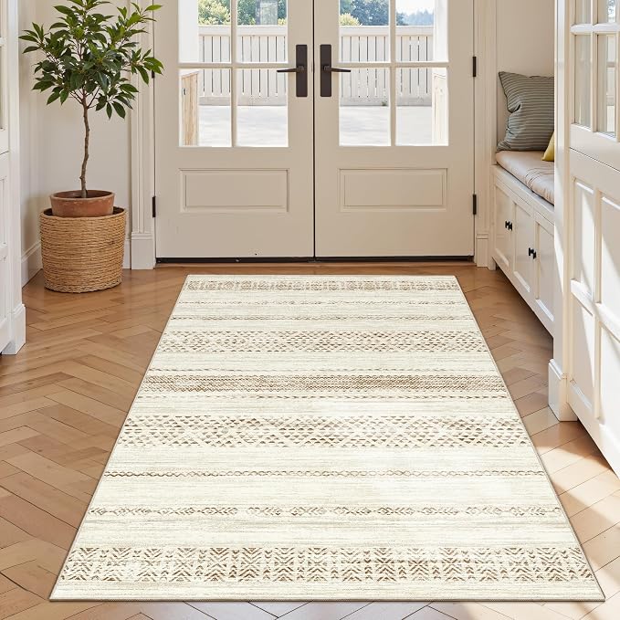 Miukiki 4x6 Area Rug for Living Room Moroccan Washable Rugs Non Slip Indoor - Image 9