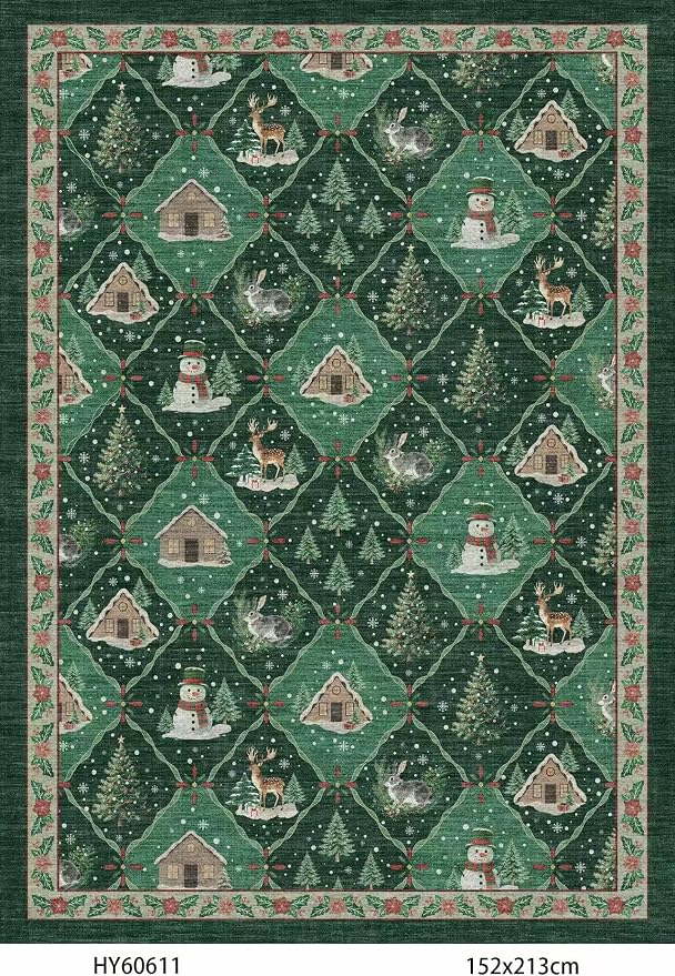 Christmas Decorations Kitchen Rugs Set of 3: Washable Non-Slip Kitchen Mat by BYYVOORugsforYourHome