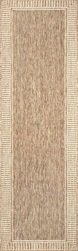 nuLOOM 2x8 Outdoor/Indoor Asha Area Rug, Light Brown, Casual Design - Image 2