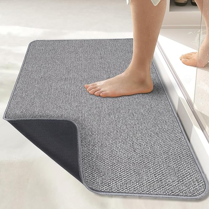 Bosap Bath Mat, Ultra Thin Bathroom Rugs, Rubber Bath Mats - Image 2