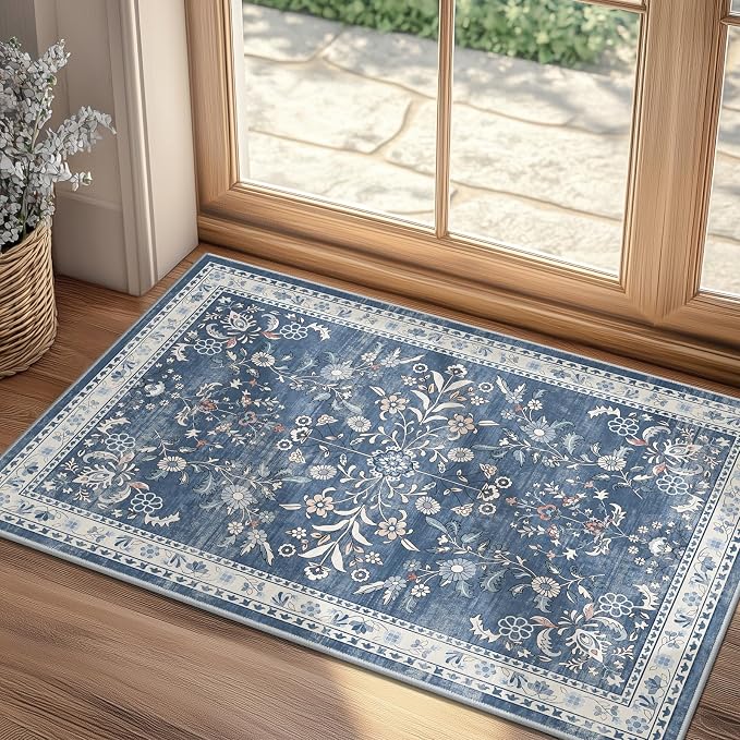 Yamaziot Washable Runner Rug 2x3 – Floral Non Slip Small Entryway Rug - Image 3