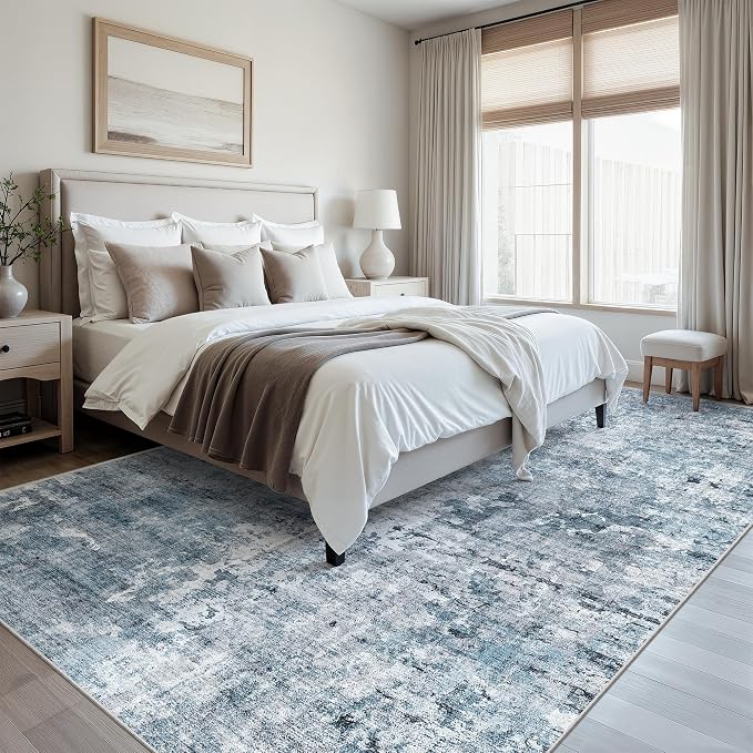 Soalmost 7x10 Area Rug for Living Room Washable Abstract Vintage Soft Thin - Image 3