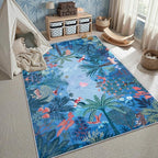 LIVEBOX Washable Jungle Animal Print 5x7 Blue Rug by LIVEBOX