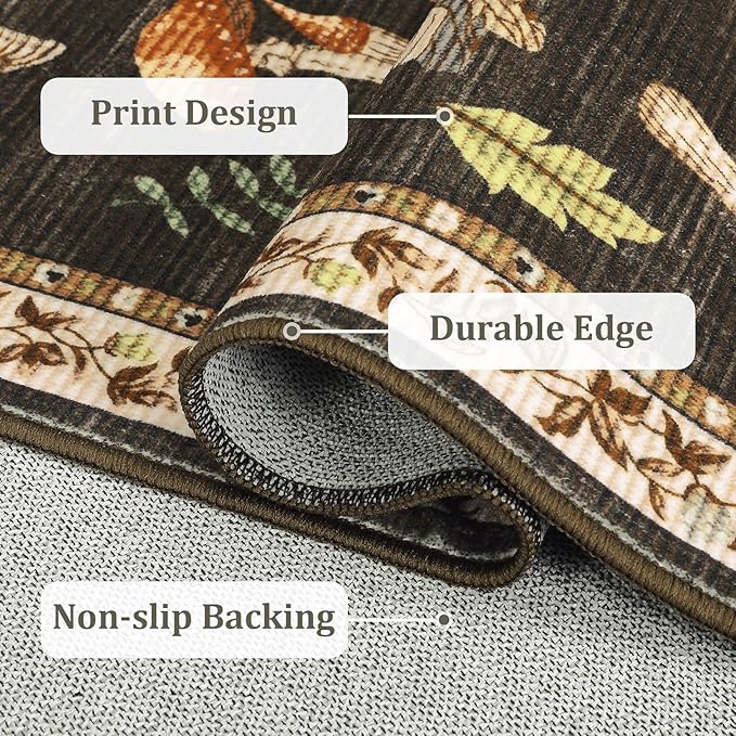 ROYHOME Mushroom Rug Black - Image 5