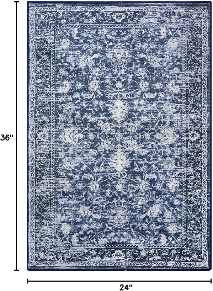 KILOCOCO Small Area Rug 2x3 Entryway Rugs Printed Vintage Floral Machine - Image 2