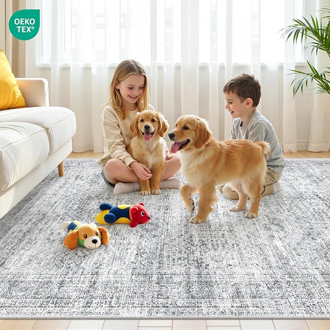 6x9 Rug for Living Room, Soft Low Pile Indoor Washable Rugs for Bedroom - Image 9