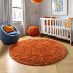 Amdrebio Burnt Orange Large Round Rugs 8Ft - Image 7