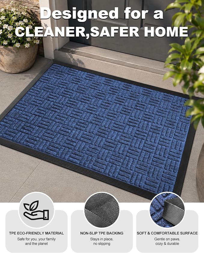 Mibao Front Door Mat Outdoor Entrance, Waterproof Dirt Trapper Doormat - Image 6