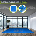 ProsourceFit Exercise Puzzle Mat 1/2-inch, EVA Interlocking Foam Floor Tiles - Image 2