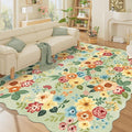 DUKINO 8x10 Area Rug, Floral Washable Rugs by DUKINO