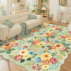 DUKINO 8x10 Area Rug, Floral Washable Rugs by DUKINO