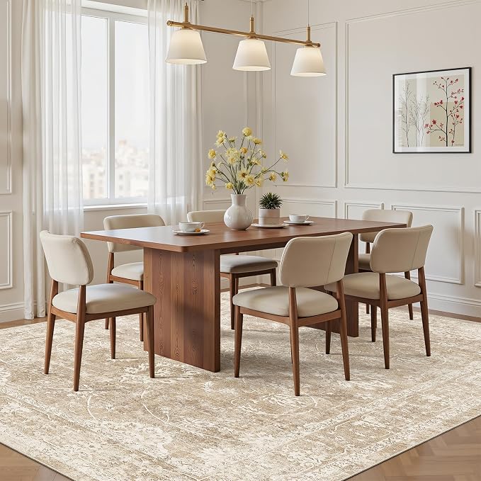 Madane Washable 7x9 Area Rugs for Living Room, Vintage Natural Rug - Image 3