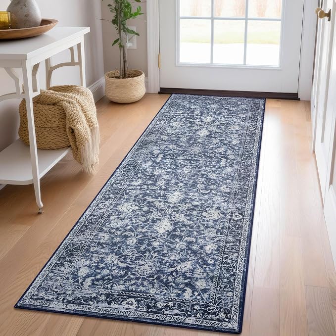 KILOCOCO Hallway Runner 2x5 Printed Vintage Floral Washable Kitchen Runner Rug - Image 3