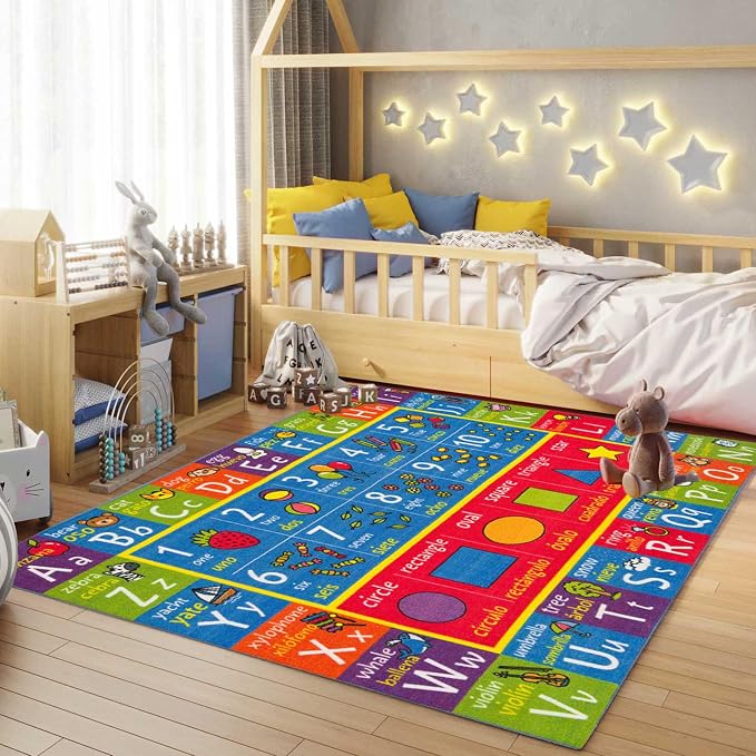 KC Cubs Bilingual Educational Kids Rug – English & Spanish ABC Alphabet - Image 3