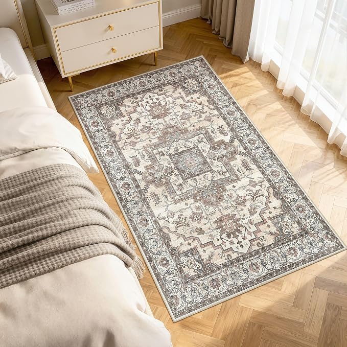 3x5 Area Rugs Living Room: Washable Vintage Rug Large Non-Slip Stain Resistant by JessibouAreaRug