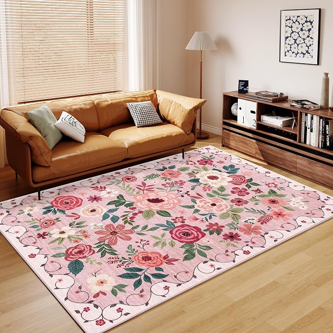 DUKINO 9x12 Area Rug, Floral Rugs - Image 9