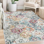 Lahome Moroccan Trellis Washable Small Area Rug, 3x5 Black Rug by Lahome